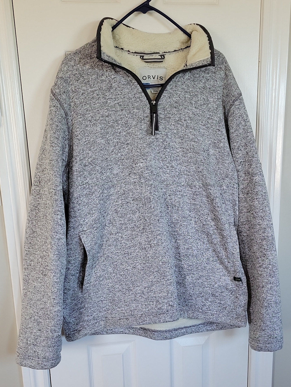 Orvis Men's Heather Gray Sherpa-Lined Half-Zip Pullover